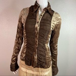 Surrealist Victorian Crinkle Velvet top Festival